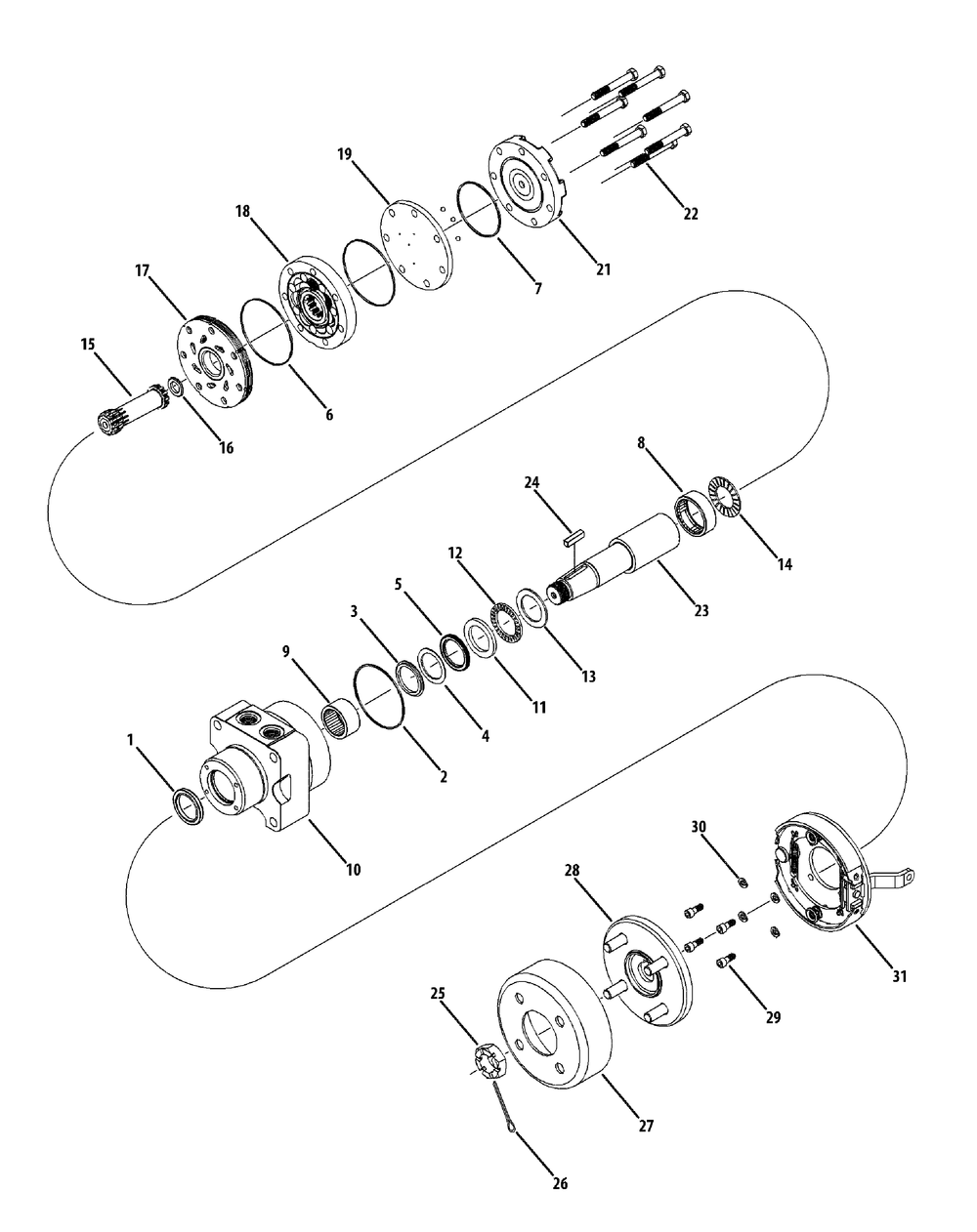 Wheel Motors (White) Diagram and Parts List for L60-KH (53AH8CTD050-27HP)(2011) Cub Cadet Lawn Tractor